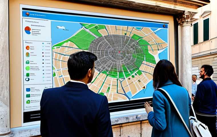 Urban Environmental Monitoring**

"A diverse group of people, fully clothed in appropriate attire, examining data on a large interactive map displaying air quality and noise levels in Rome. The map is colorful and easy to understand. In the background, we see classic Roman architecture blended with modern buildings. Safe for work, appropriate content, professional, perfect anatomy, correct proportions, natural pose, well-formed hands, proper finger count, natural body proportions, high quality, modest clothing, family-friendly."

**